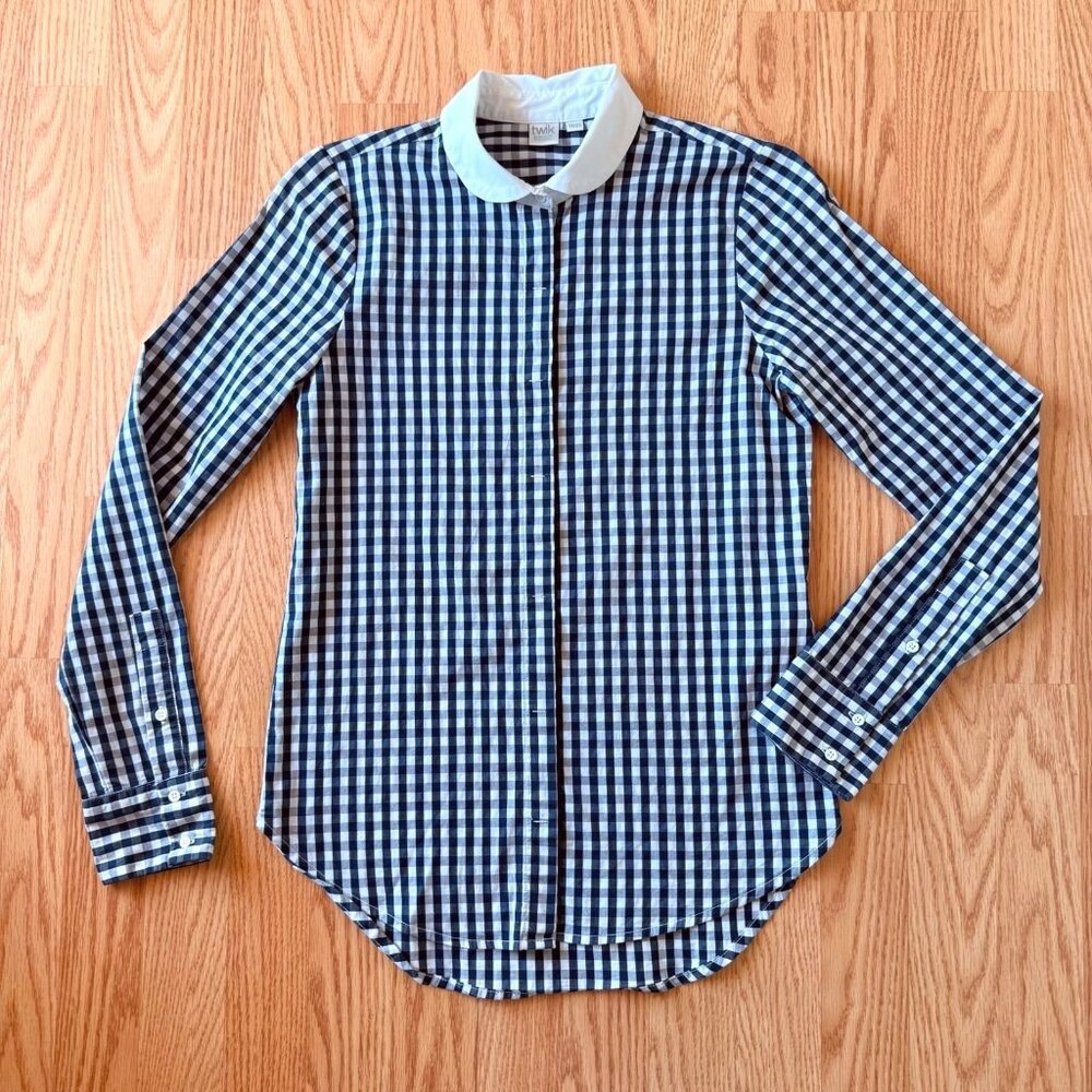 Twik By Simons Top Size Xs Button Down Black Ging… - image 3